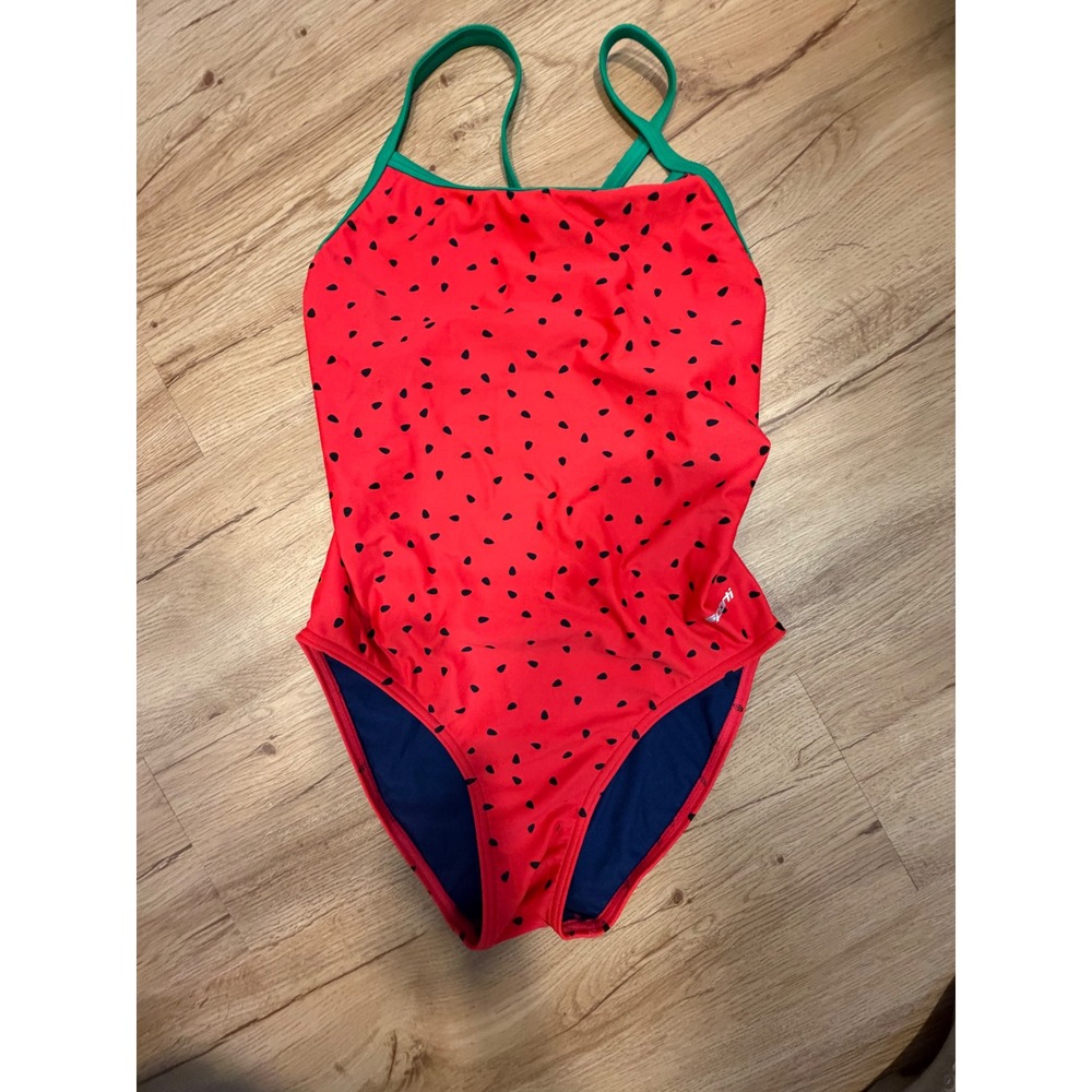 NWOT Sporti Watermelon Print One Piece Swimsuit Womens Size 38  Fruit Medium